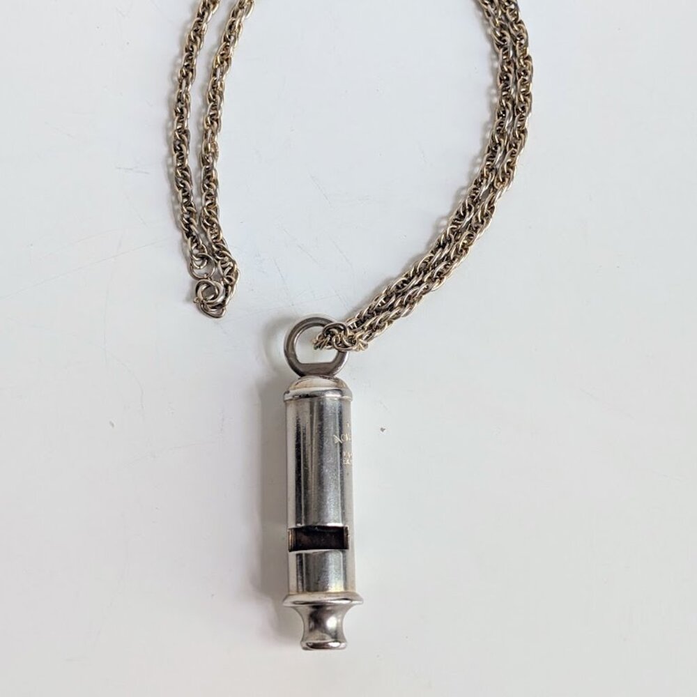 Vintage The ACME City Police Whistle Made in England with 24" Chain